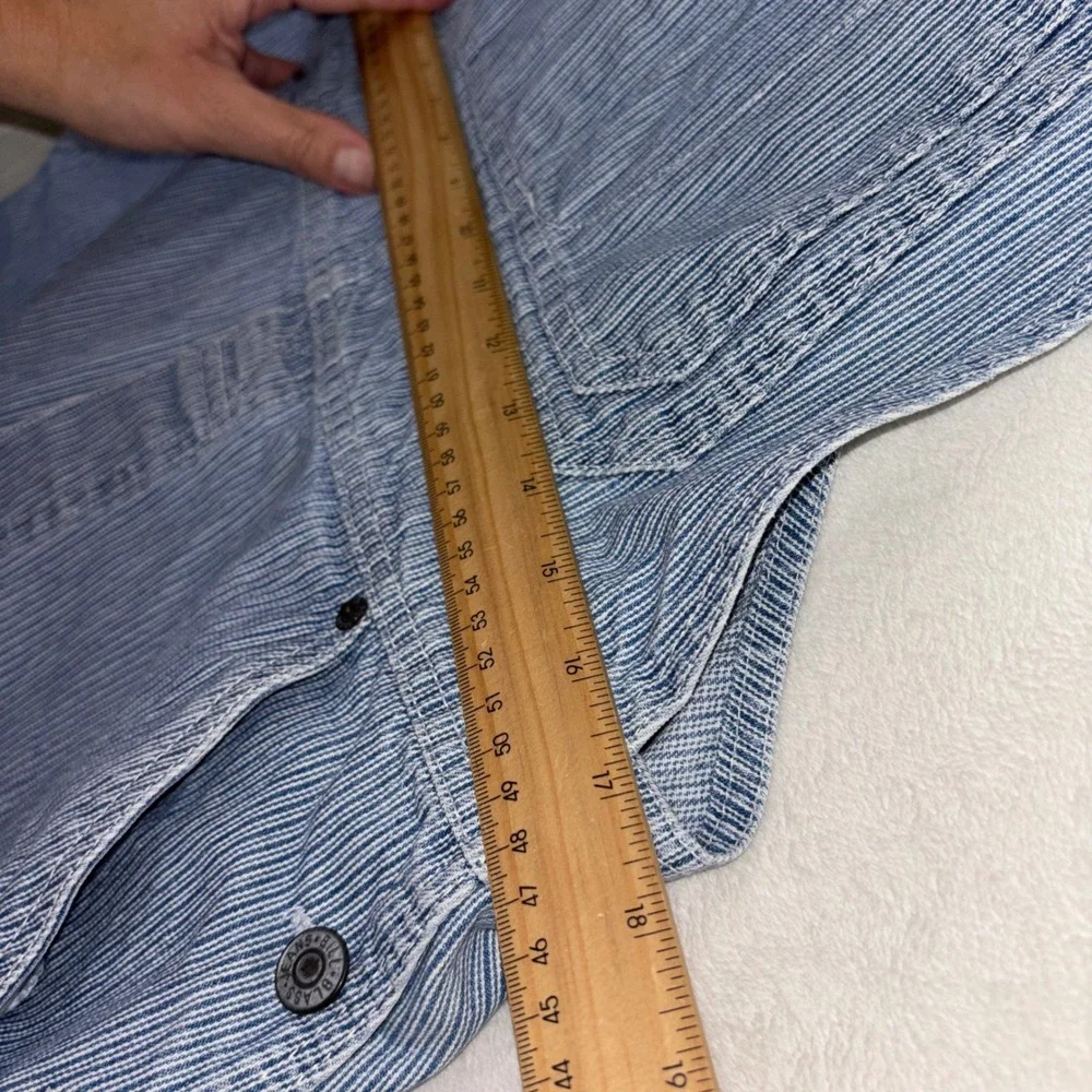 VINTAGE 90s BILL BLASS Shortalls Jeans Overall Shorts Jort Stripe Hammer Loop